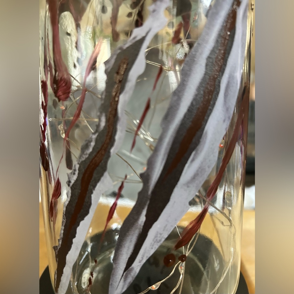 MOVIE FANDOM/THEMED 64oz JAR + 14’ OF RED FAIRY-LIGHTS/PAINTED/HANDMADE - Picture 8 of 8